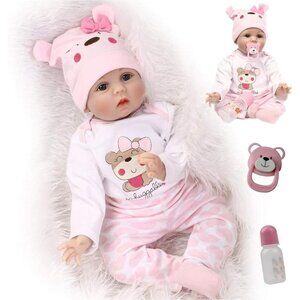 22 inch Realistic Reborn Dolls Soft Silicone Real Look Newborn Baby  Doll